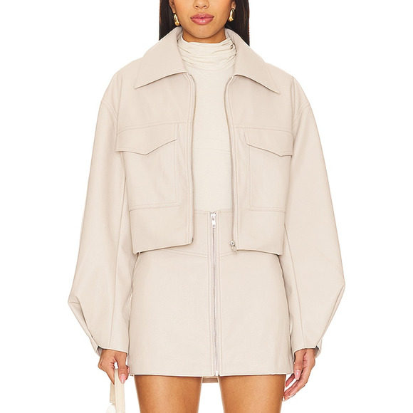 Astr The Label 'Tracy' White Polyurethane Jacket Size XS - Picture 1 of 4